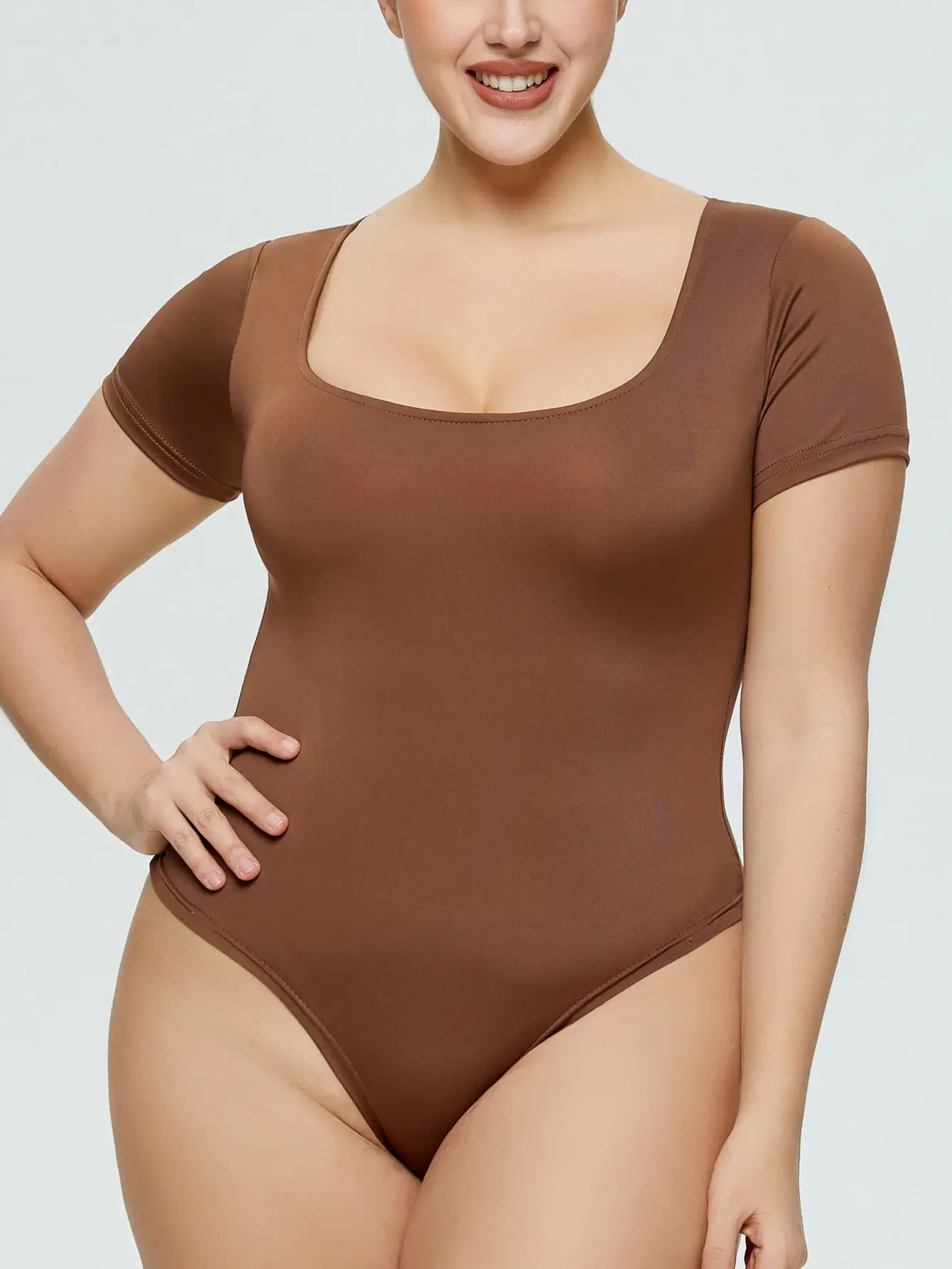 Plus Size Women's White Solid T-Shirt Top Summer Ins Slim Fit - Image 9