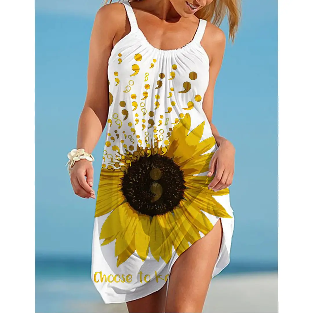 Green Sunflower 3D Printed Shorts Set for Women