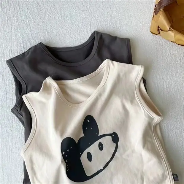 Kids Cotton Sleeveless T-Straps Mouse Design - Image 4