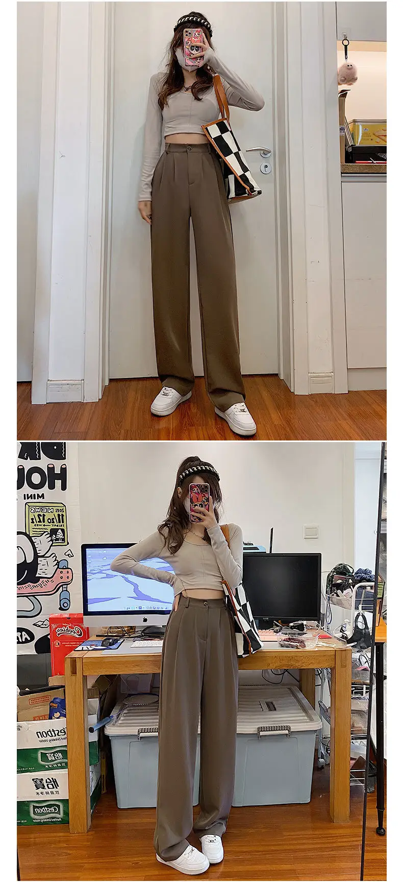 Wide Leg Pants for Women 2025 High Waist Slimming Straight Leg — feature 11