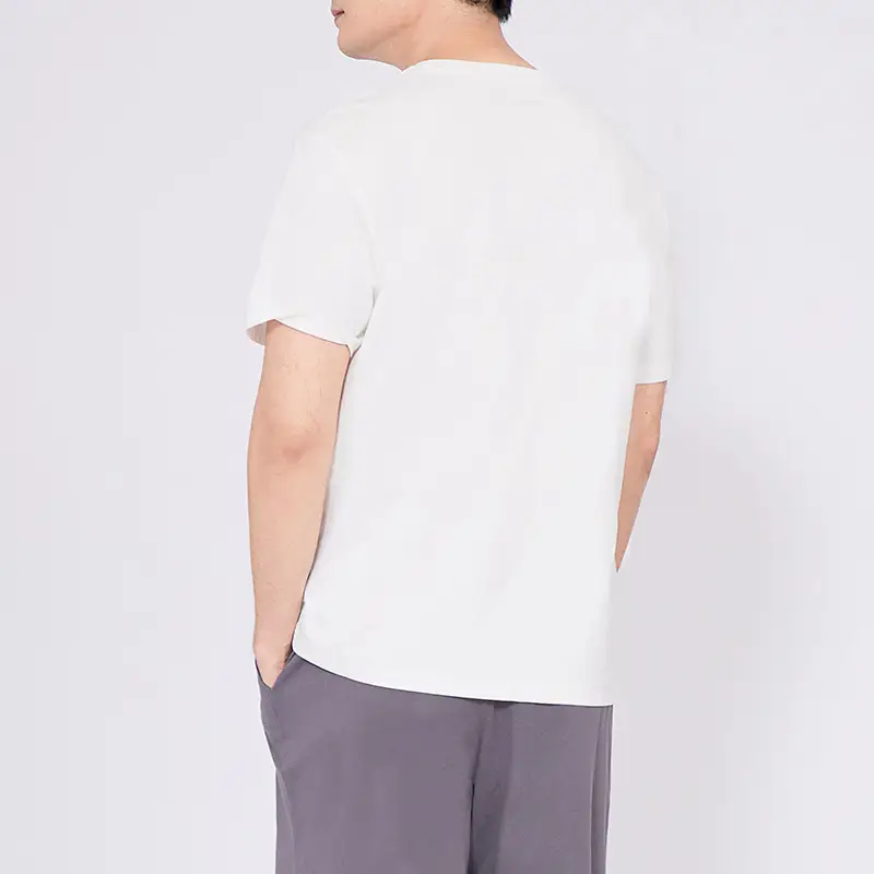 Japanese 180g Cotton T-Shirt Men Shoulder Round Neck Loose Solid Color - Image 10