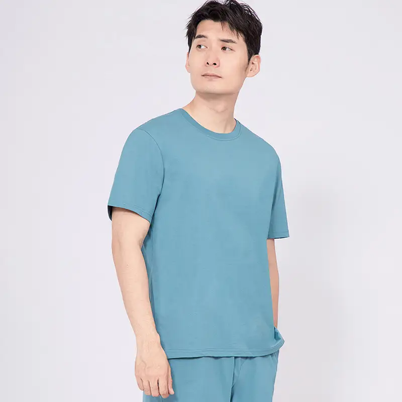 Japanese 180g Cotton T-Shirt Men Shoulder Round Neck Loose Solid Color - Image 11