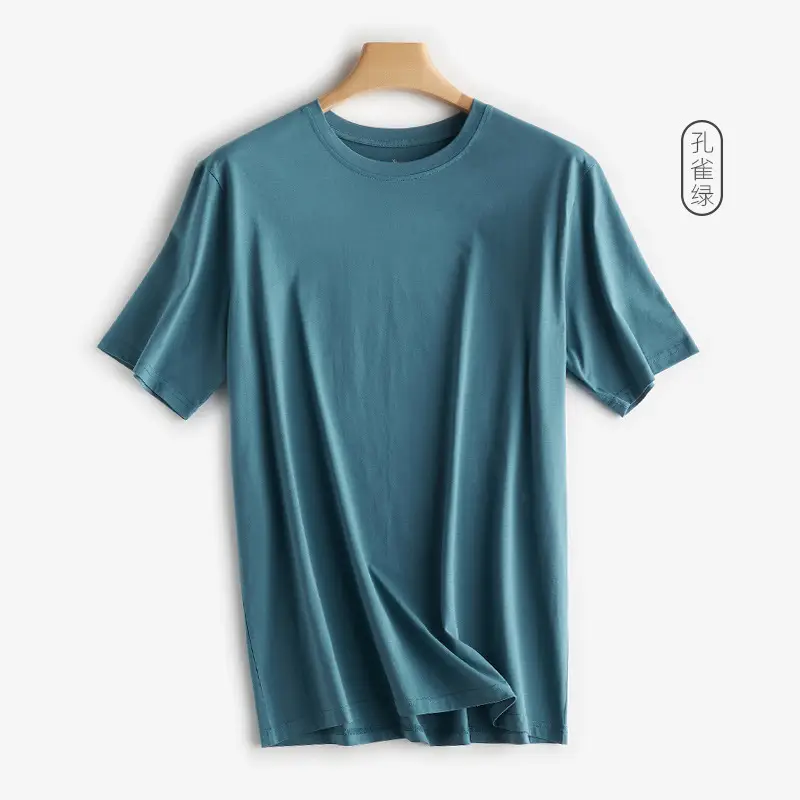 Japanese 180g Cotton T-Shirt Men Shoulder Round Neck Loose Solid Color - Image 6