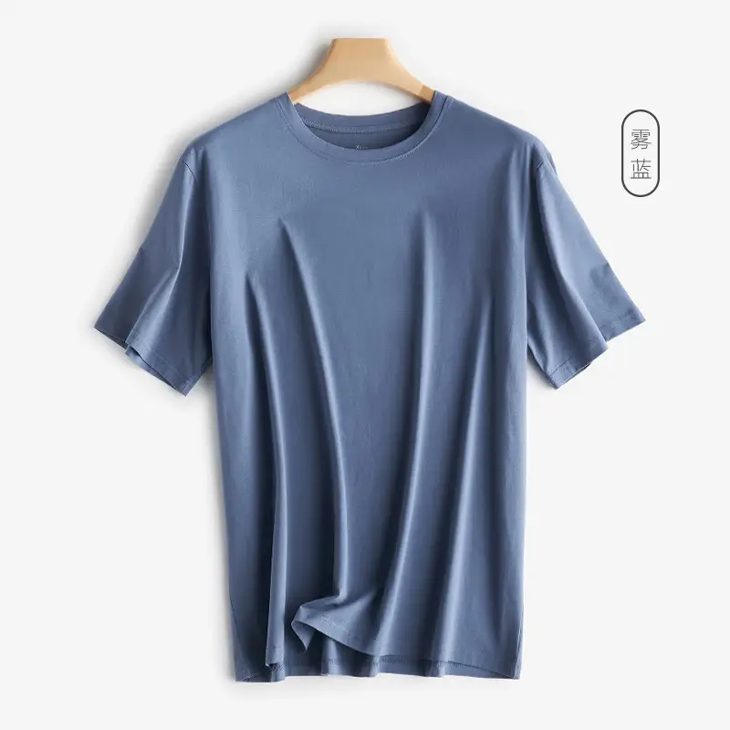 Japanese 180g Cotton T-Shirt Men Shoulder Round Neck Loose Solid Color - Image 8