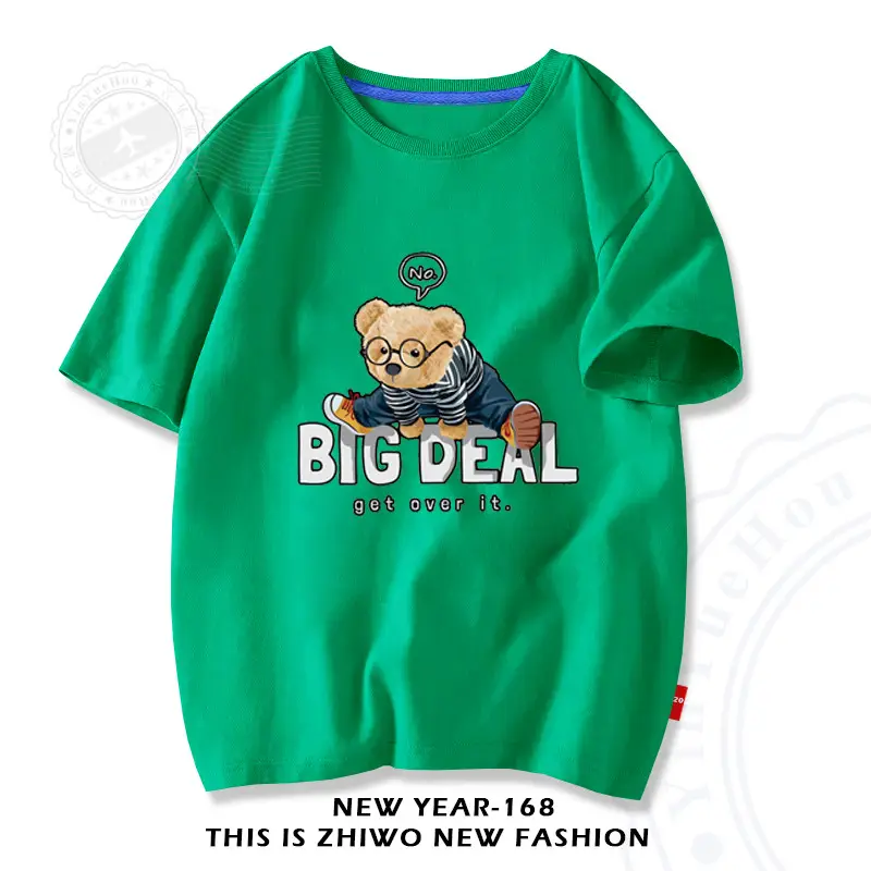 Baby T-Shirt Big Deal Bear Cartoon Navy 2025 - Image 16