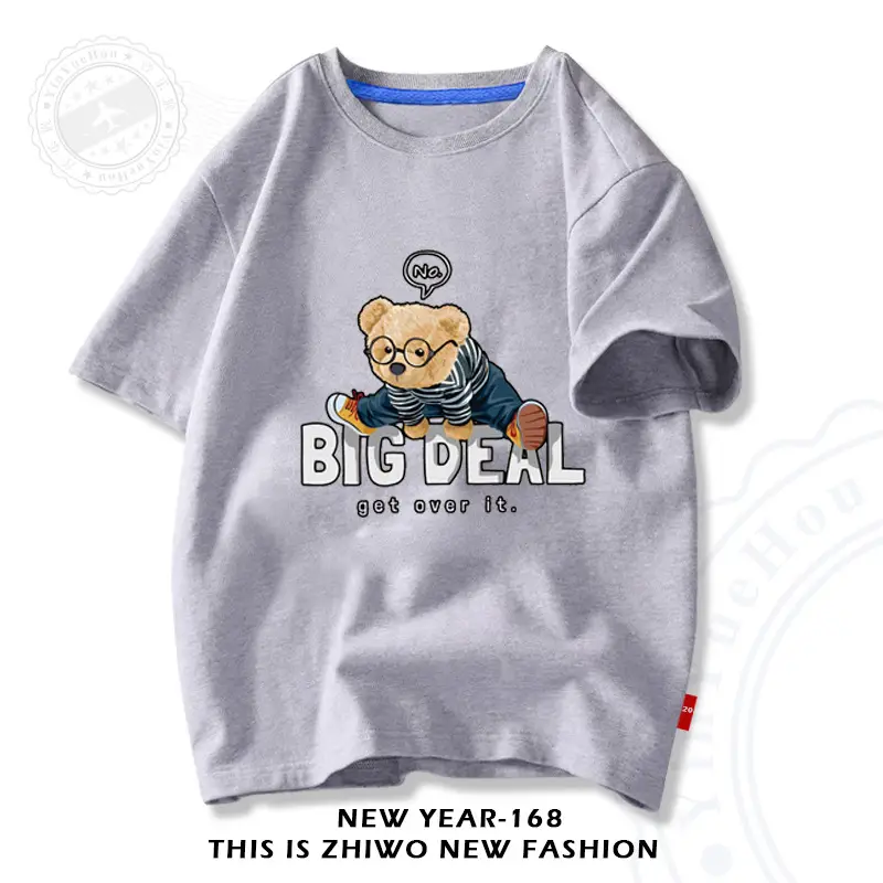 Baby T-Shirt Big Deal Bear Cartoon Navy 2025 - Image 11