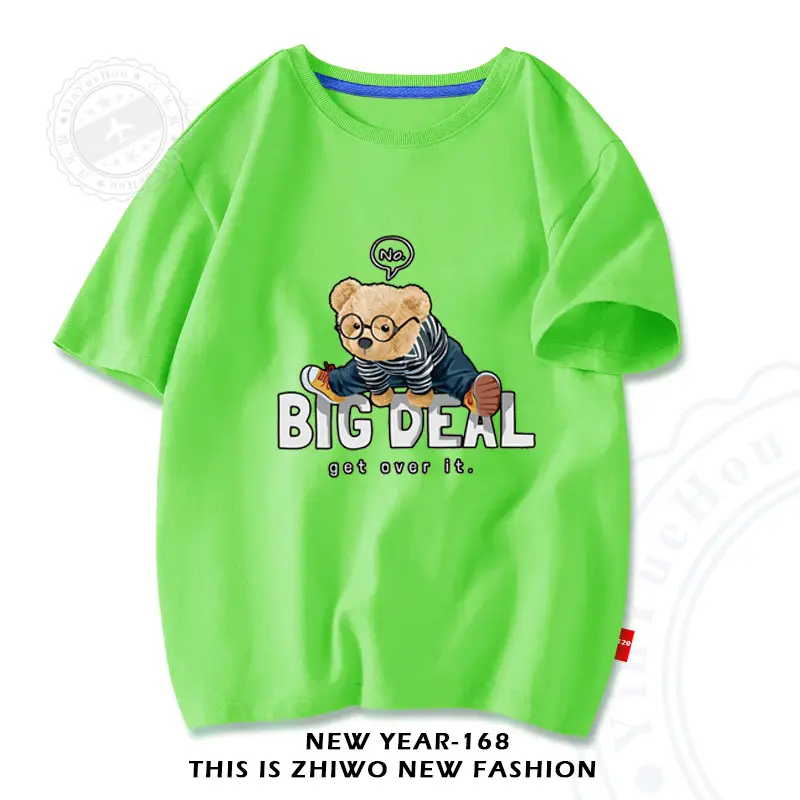 Baby T-Shirt Big Deal Bear Cartoon Navy 2025 - Image 6