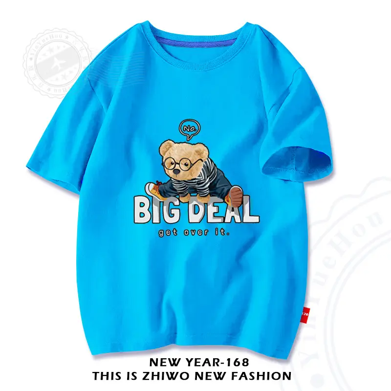 Baby T-Shirt Big Deal Bear Cartoon Navy 2025 - Image 9