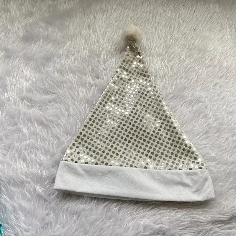 Blue Sequins Christmas Hat for Kids Adults