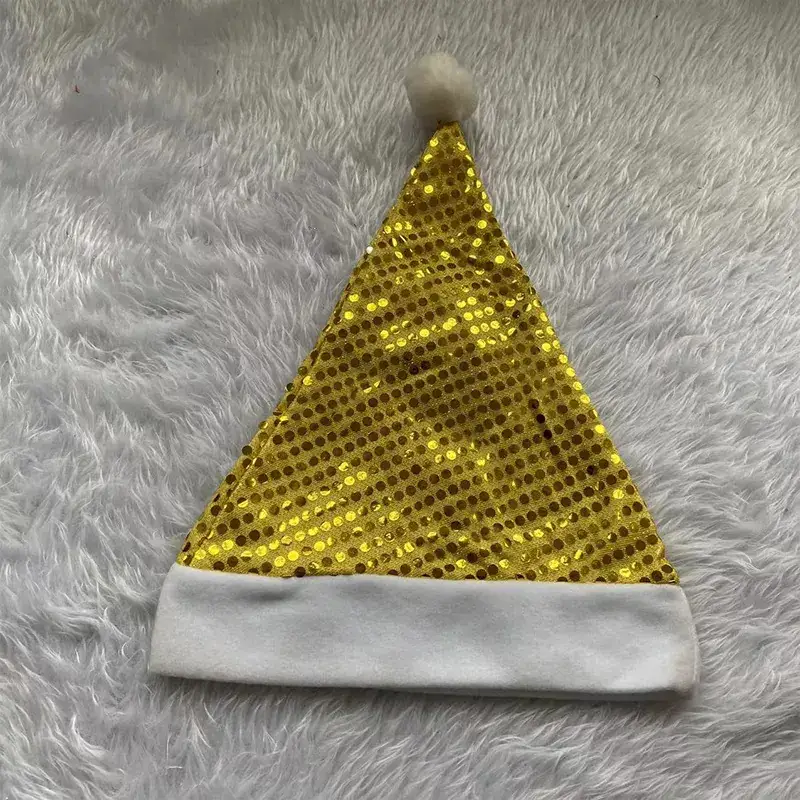 Blue Sequins Christmas Hat for Kids Adults
