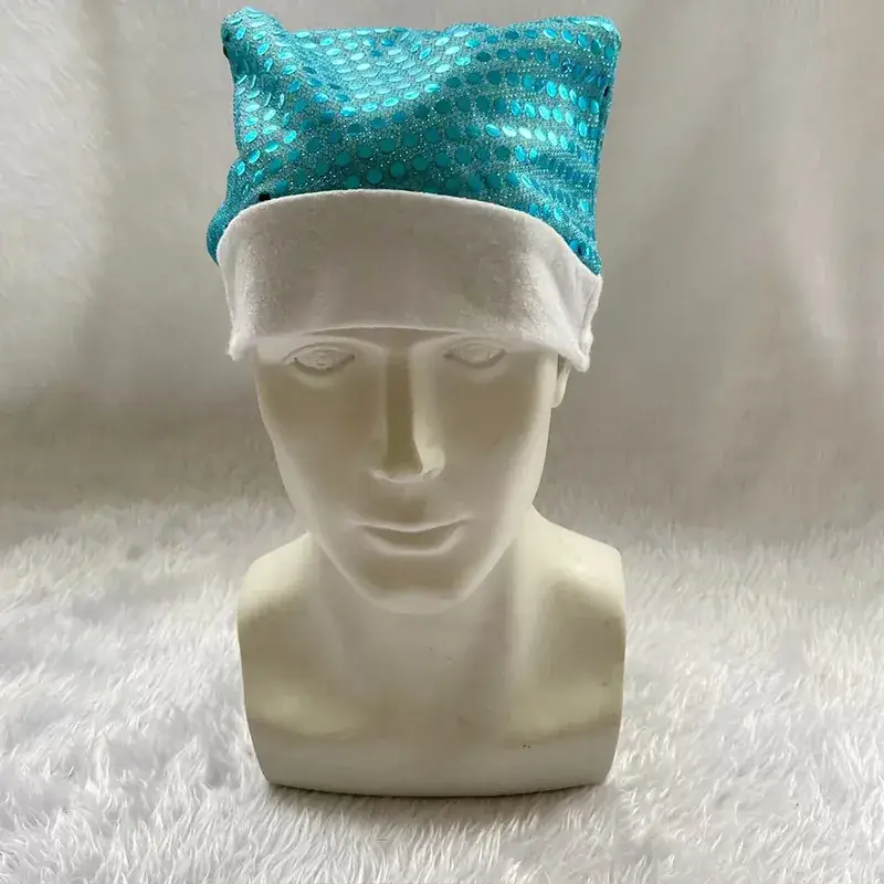 Blue Sequins Christmas Hat for Kids Adults
