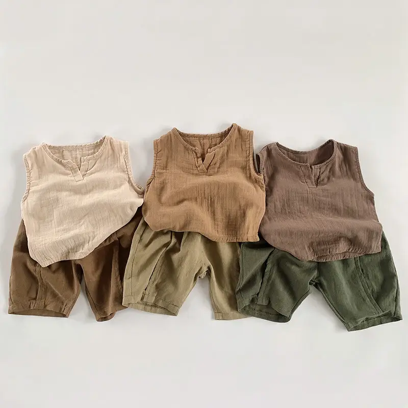 Men Cotton Linen Shorts 2026 Summer Brown Olive Green