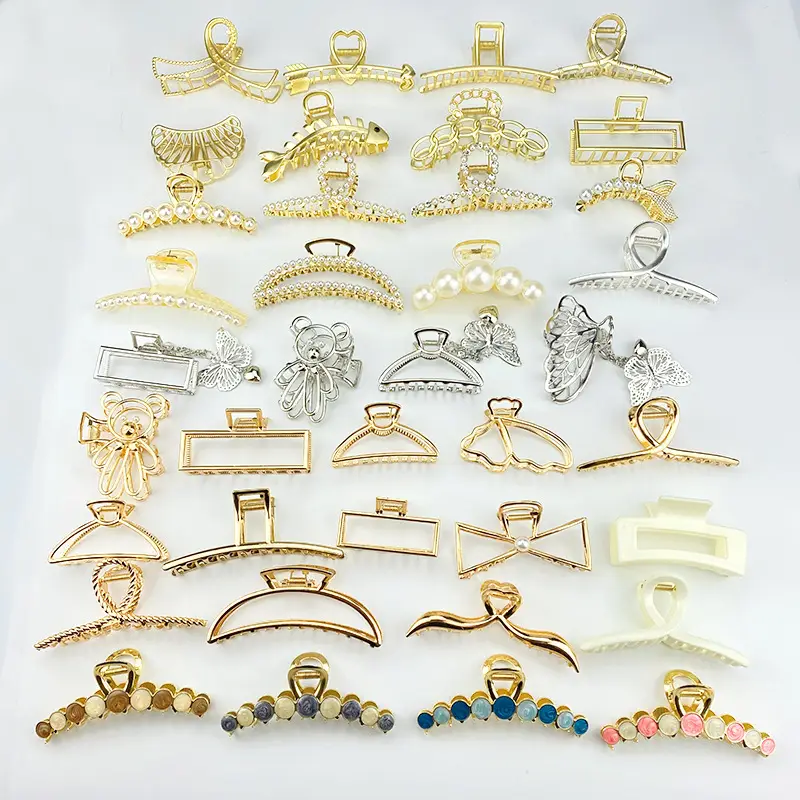 Gold Pearl Rhinestone Hairpin Clip for Women - Image 42