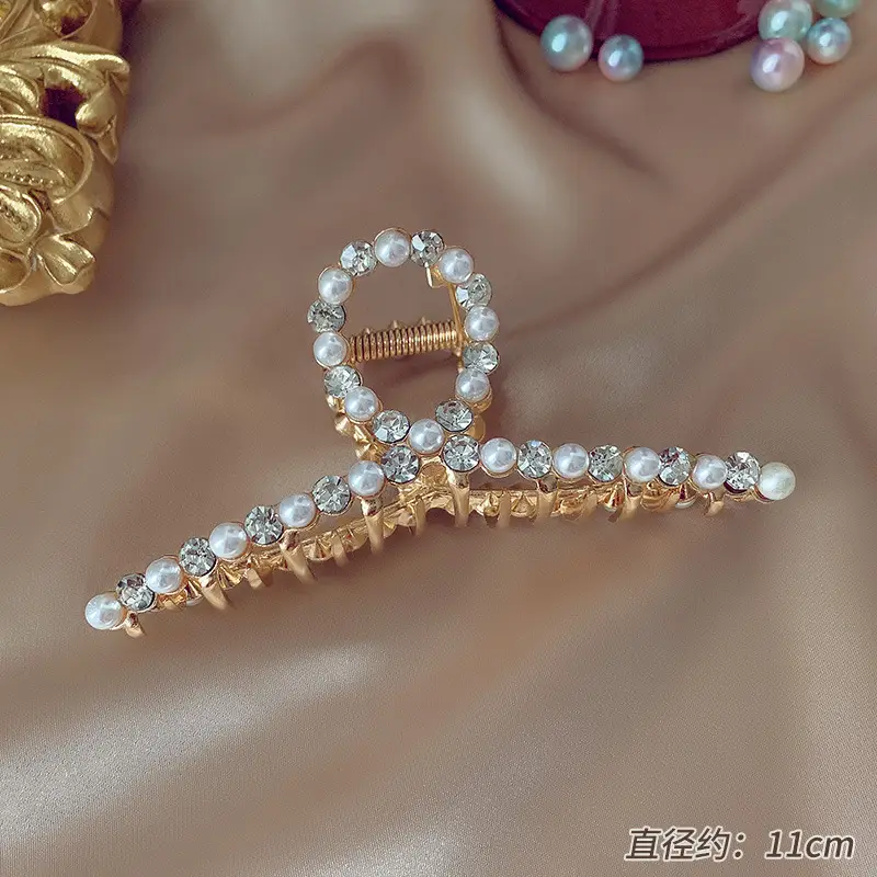 Gold Pearl Rhinestone Hairpin Clip for Women - Image 14