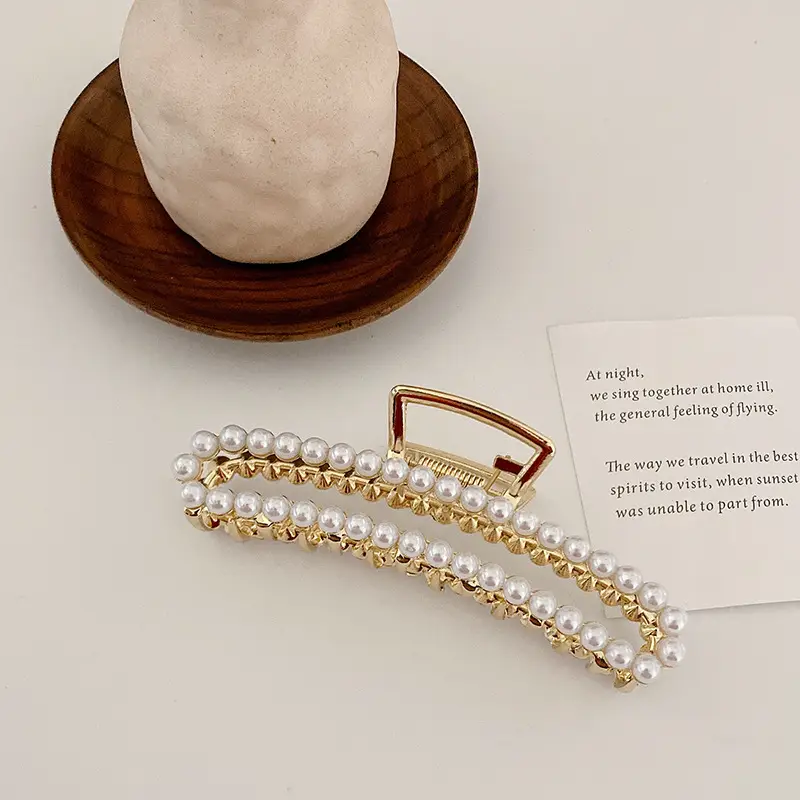 Gold Pearl Rhinestone Hairpin Clip for Women - Image 21