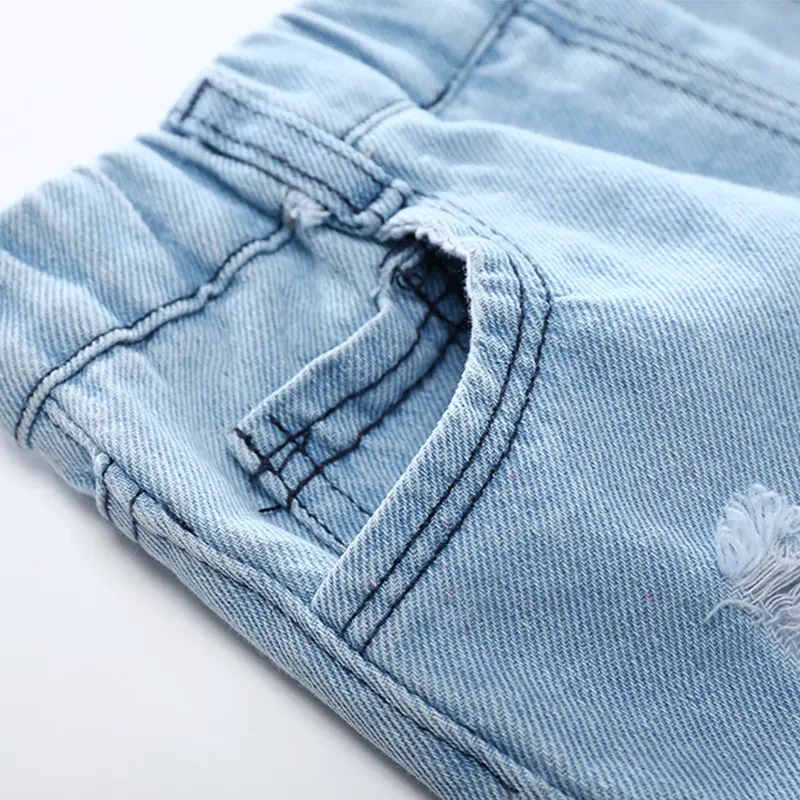 Boys Ripped Denim Shorts Light Blue 2022 - Image 5