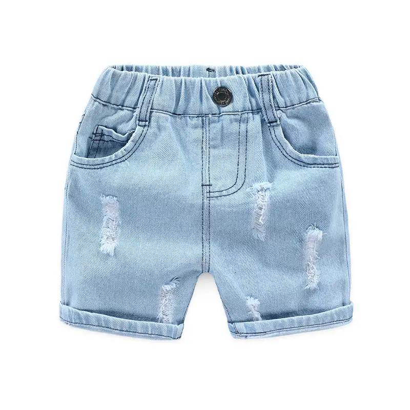 Boys Ripped Denim Shorts Light Blue 2022 - Image 6