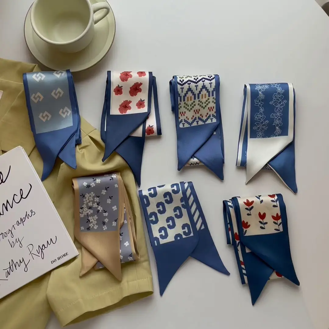 South Korea Sky Color Silk Scarves for Women