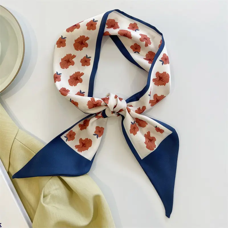 South Korea Sky Color Silk Scarves for Women