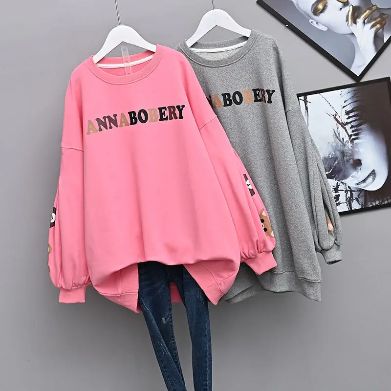 Women's Pink Anna Boery Sweatshirt Long Sleeve 2022 - Image 4