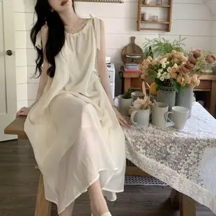 Women White Chiffon Waist Slimming Dress Summer Tea Break — feature 10