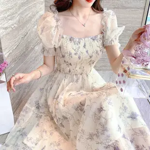 Women White Chiffon Waist Slimming Dress Summer Tea Break — feature 11