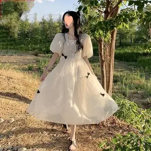 Women White Chiffon Waist Slimming Dress Summer Tea Break — feature 21
