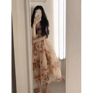 Women White Chiffon Waist Slimming Dress Summer Tea Break — feature 3