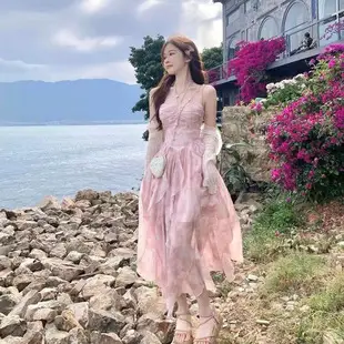 Women White Chiffon Waist Slimming Dress Summer Tea Break — feature 4