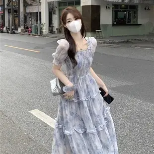 Women White Chiffon Waist Slimming Dress Summer Tea Break — feature 5