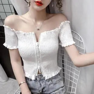 Women White Chiffon Waist Slimming Dress Summer Tea Break — feature 79