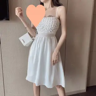 Women White Chiffon Waist Slimming Dress Summer Tea Break — feature 80