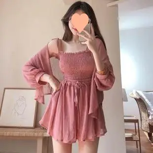 Women White Chiffon Waist Slimming Dress Summer Tea Break — feature 81