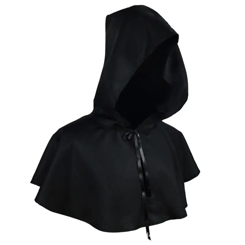 White Hooded Medieval Costume Death Cloak for Men - Image 3
