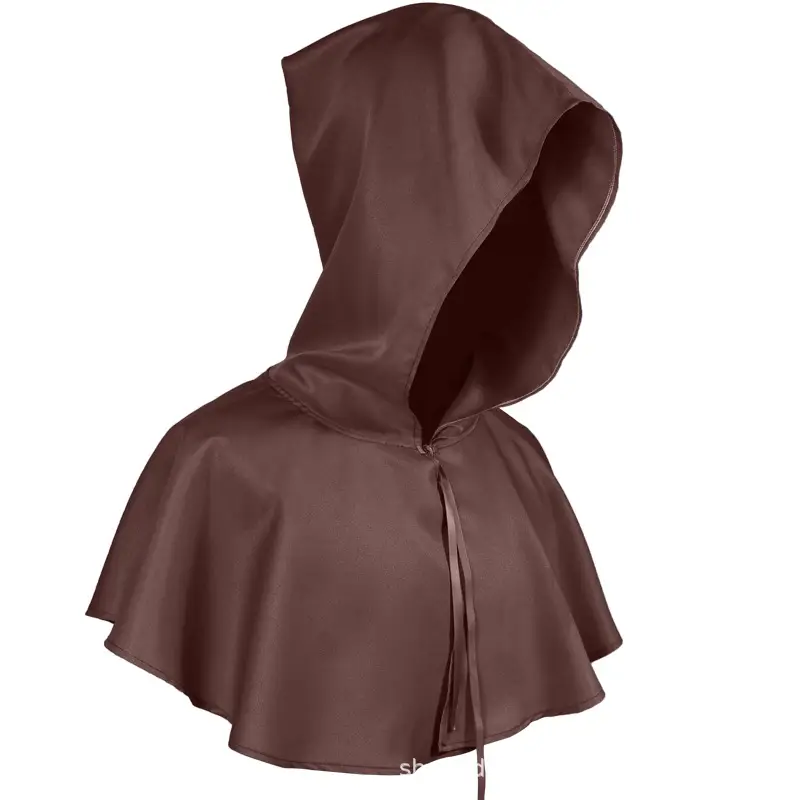 White Hooded Medieval Costume Death Cloak for Men - Image 4