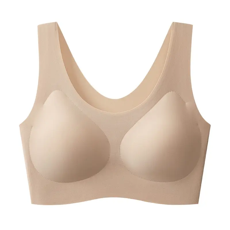 Clouds Traceless Underwear Women's No Size bra One-piece Bra Large Chest Small Fixed Cup plus size Bra Thin