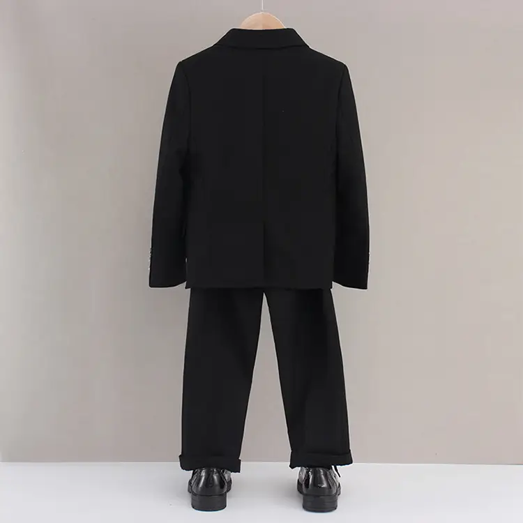 Autumn Kids Suit Set Black with Red Bow & Flower - Image 3