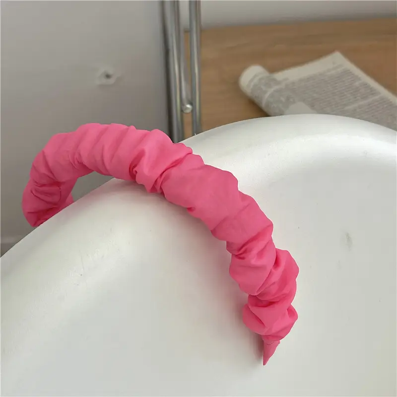 Pink Satin Hairband for Women's Hairpin & Face Wash Accessories — feature 35