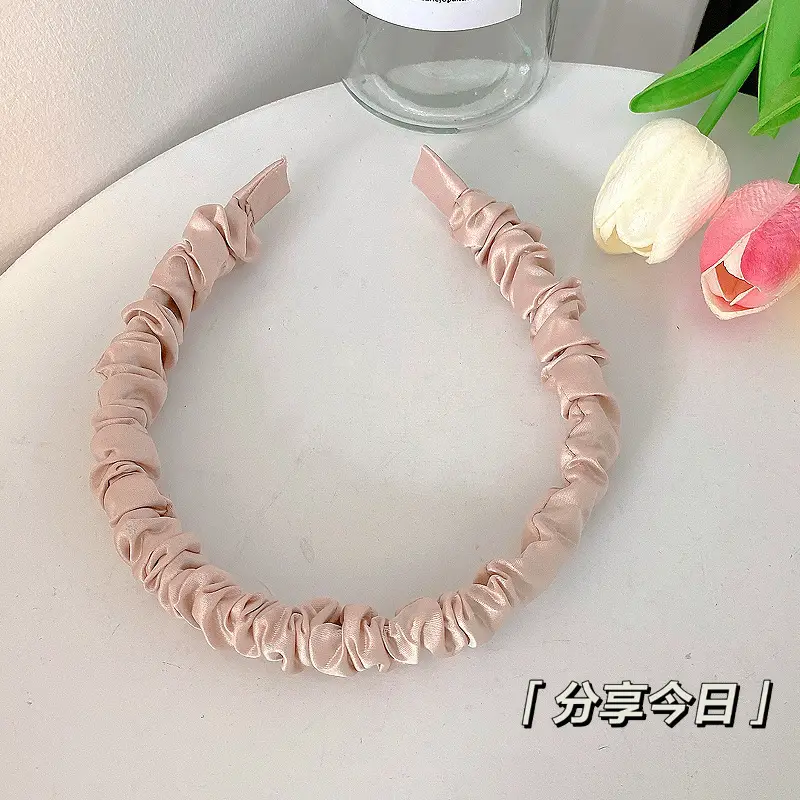 Pink Satin Hairband for Women's Hairpin & Face Wash Accessories - Image 9