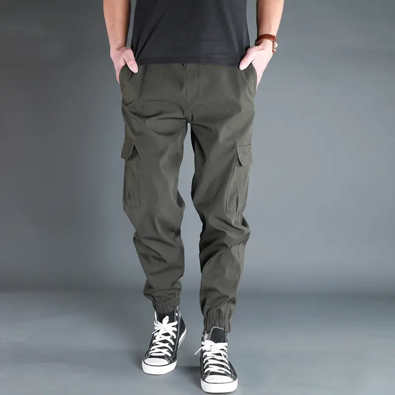 Men's Camo Jogger Pants Large Multi-Pocket Outdoor Wear