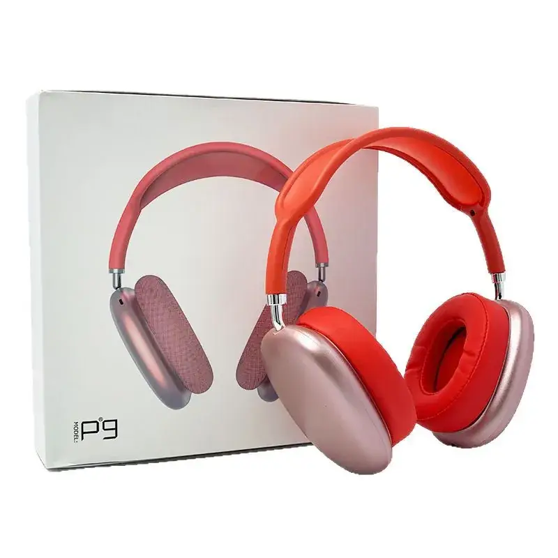 P9 Promax Bluetooth Headphones Red Pink Foldable - Image 25