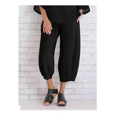 Women 2023yama Loose Cropped Pants Grey - Image 8
