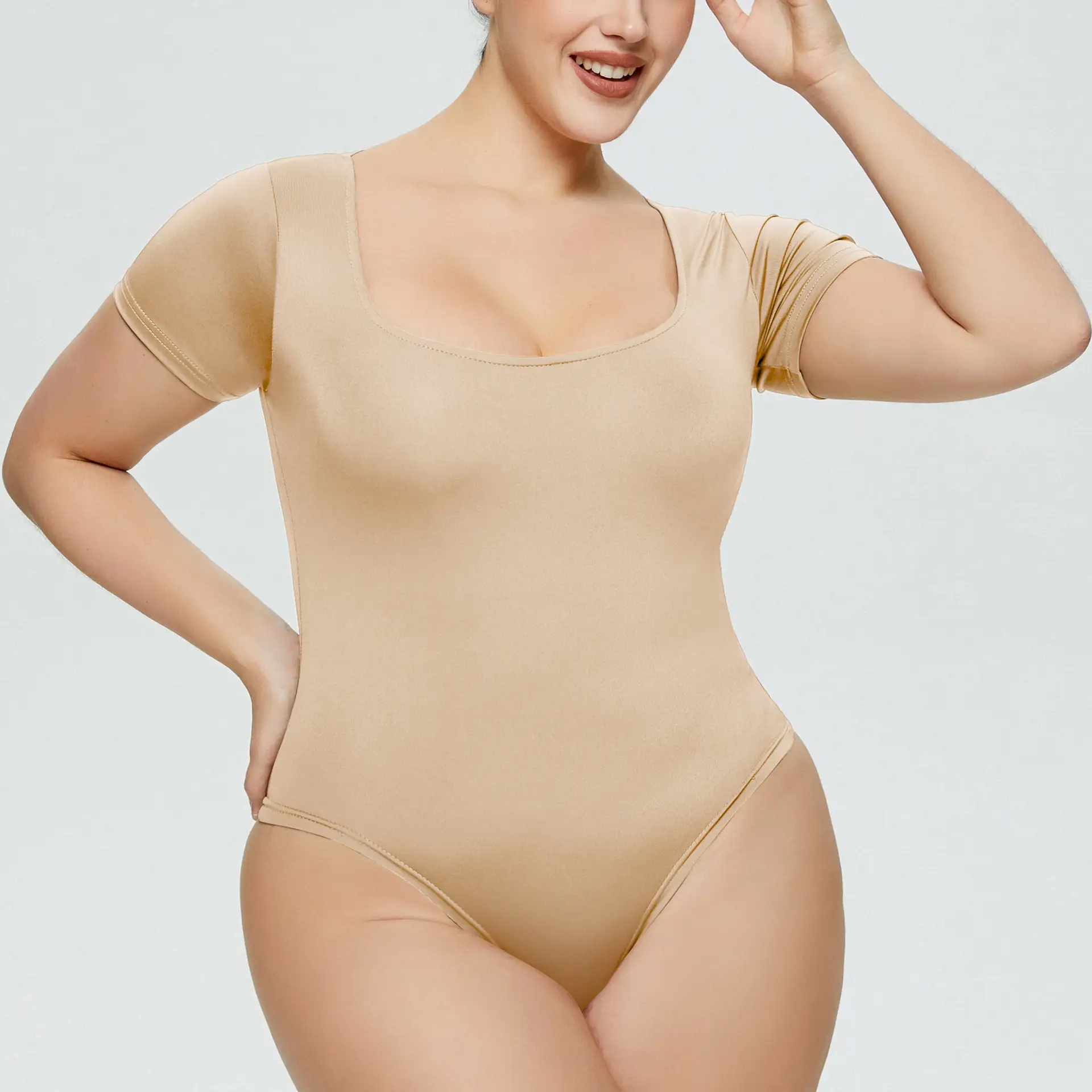 White Tight Fitting Women's Romper Plus Size — feature 20