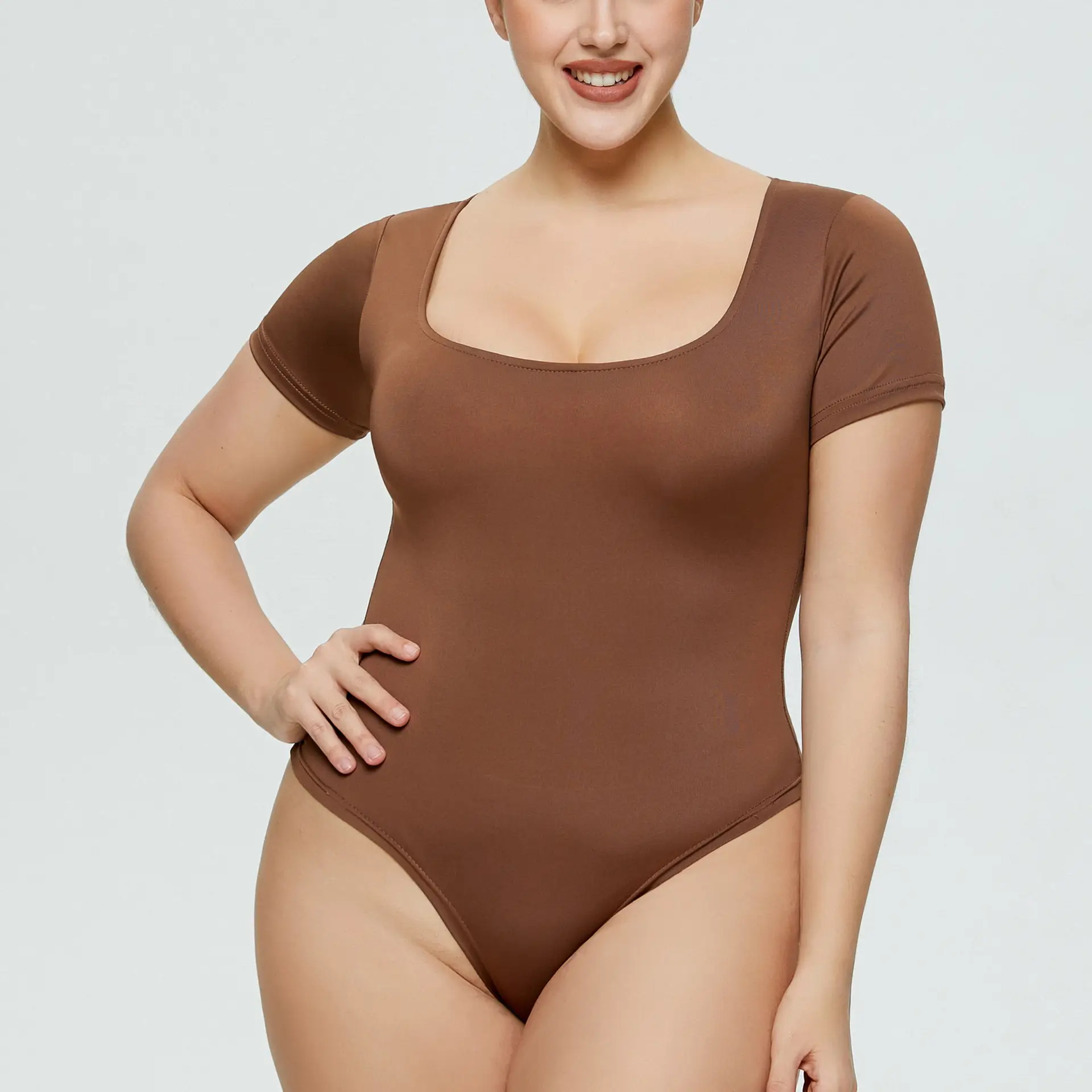 White Tight Fitting Women's Romper Plus Size - Image 5