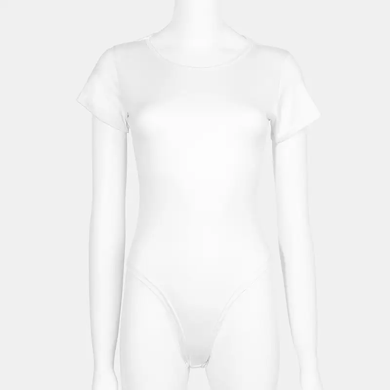White Tight Fitting Women's Romper Plus Size - Image 6