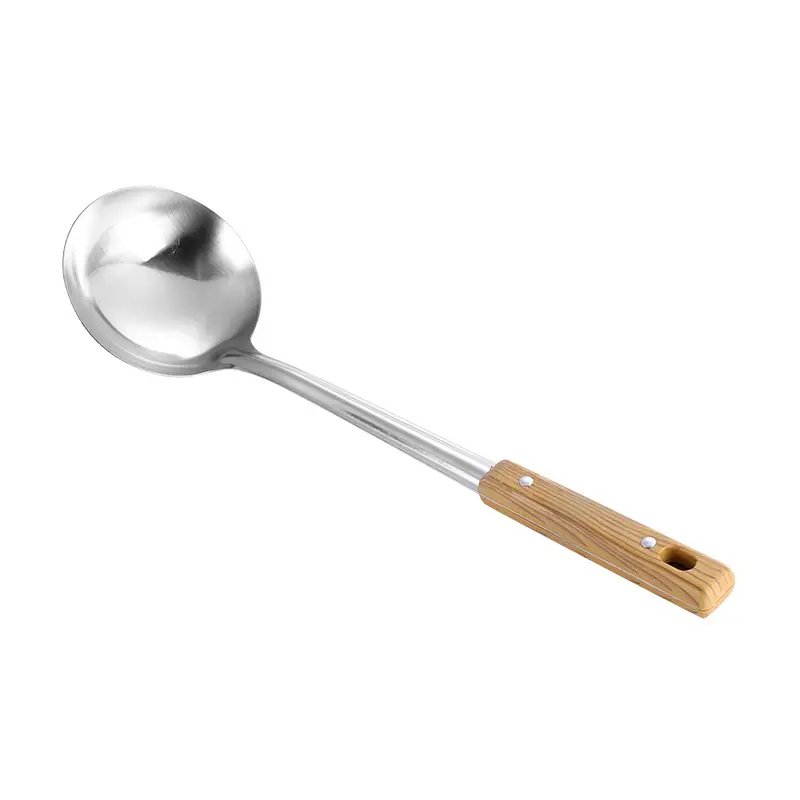 Stainless Steel Kitchen Utensils Set with Wooden Handles