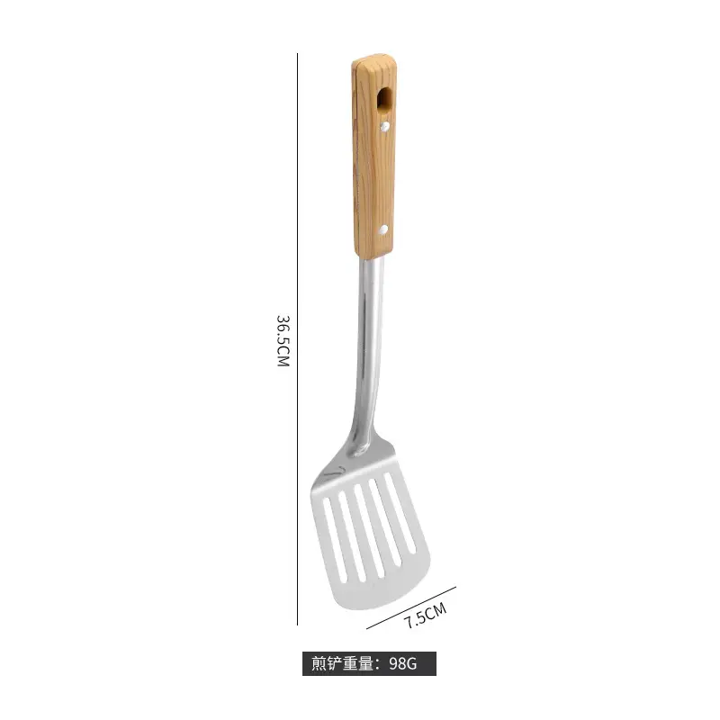 Stainless Steel Kitchen Utensils Set with Wooden Handles