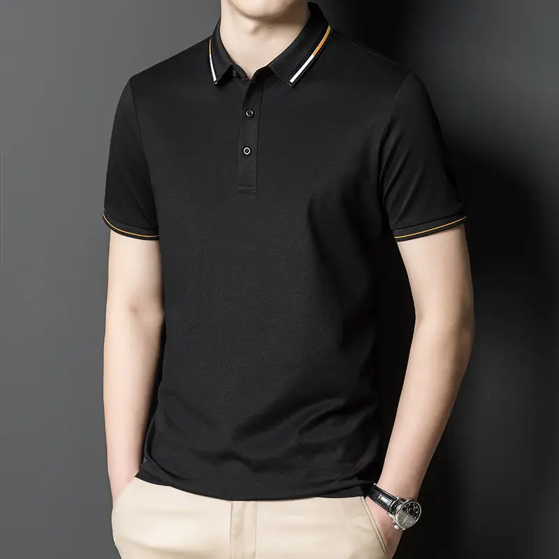 Men's Pink Polo Shirt Short Sleeve Cotton Casual Business