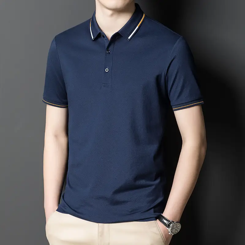 Men's Pink Polo Shirt Short Sleeve Cotton Casual Business