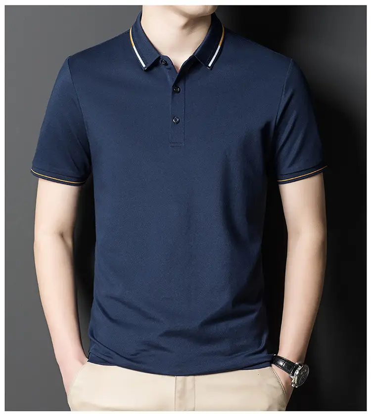 Men's Pink Polo Shirt Short Sleeve Cotton Casual Business